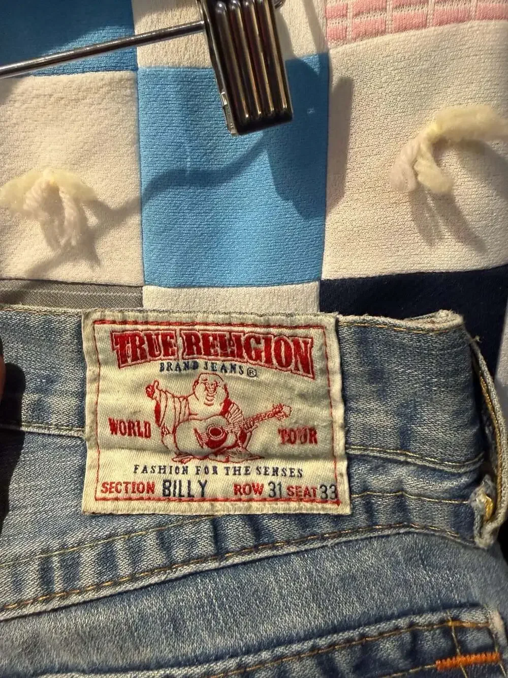 True Religion Billy Distressed Koi Fish Embroidered Pocket Jeans